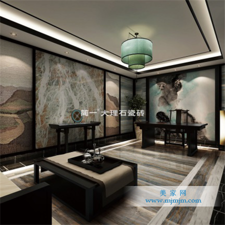 △簡一大理石瓷磚藍(lán)貝露+高山流水+希臘伯爵白+勞倫斯金